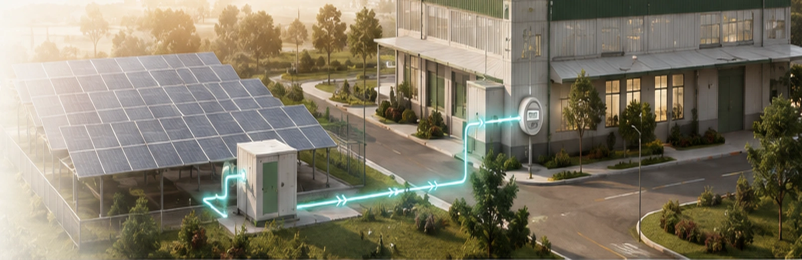 Solar generation plant and industrial works on the same premises